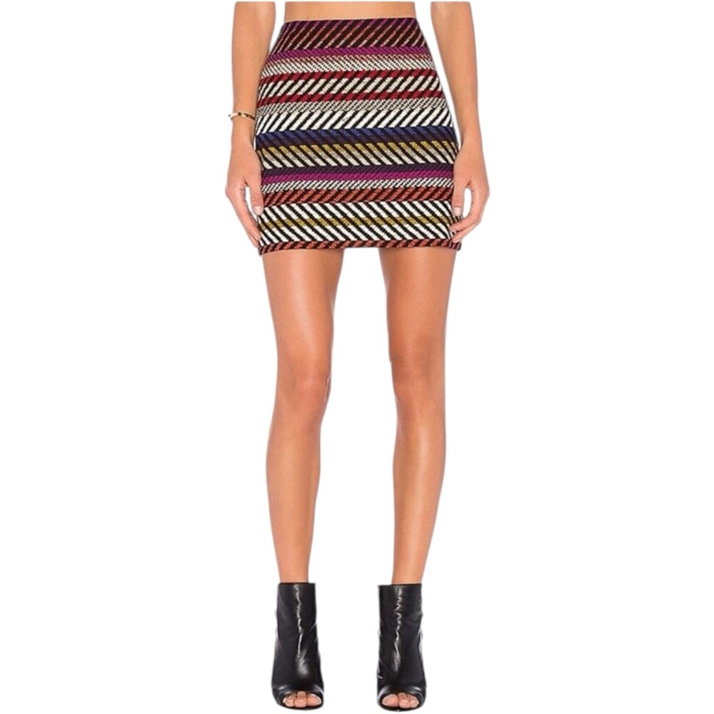 Trina Turk Rico Mini Skirt Lined Multicolor Aztec Striped Y2K Designer Size 4